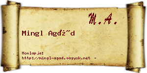 Mingl Agád névjegykártya